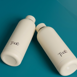 Botella de acero inoxidable Tuefe color blanco puro de 500ml acabado satinado